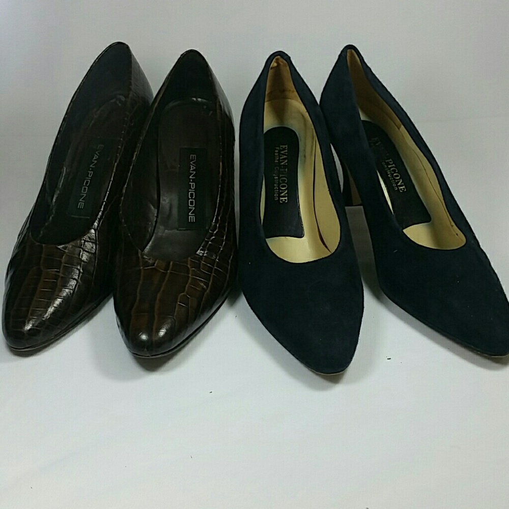 EVAN-PICONE BROWN & BLUE SHOE SIZE 6 1/2